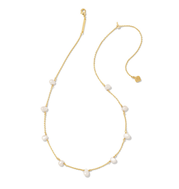 Kendra Scott Leighton Pearl Gold Strand Necklace