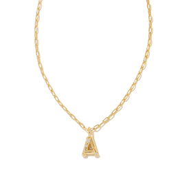 Kendra Scott Crystal Letter A Necklace Gold