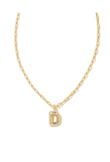 Kendra Scott Crystal Letter D Necklace Gold