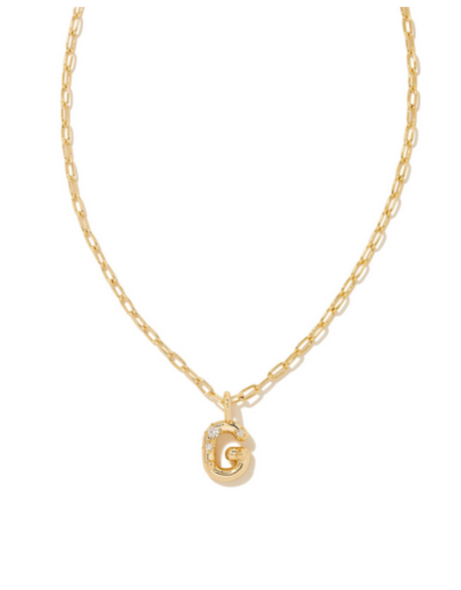Kendra Scott Crystal Letter G Necklace Gold
