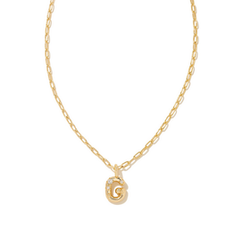 Kendra Scott Crystal Letter G Necklace Gold