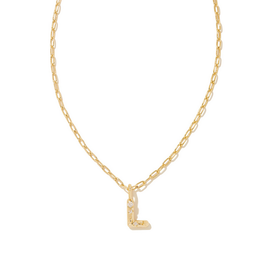 Kendra Scott Crystal Letter L Necklace Gold