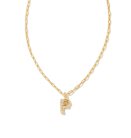 Kendra Scott Crystal Letter P Necklace Gold