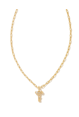 Kendra Scott Crystal Letter T Necklace Gold