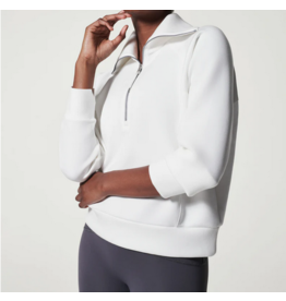 Spanx Air Essentials Half Zip Pullover in Powder