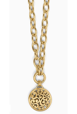 Brighton Contempo Medallion Gold Charm Necklace