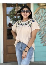 Cream Cactus Carly Embroidered Top