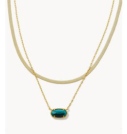 Kendra Scott Grayson Hrngbn Mst Nck Gold Teal Tigers Eye