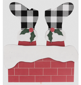 Santa Down the Chimney Topper