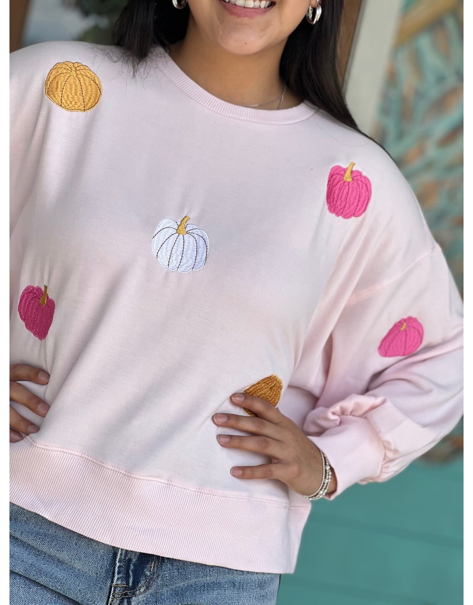 InHouseEmbroidery Pumpkin Monogram Sweatshirt