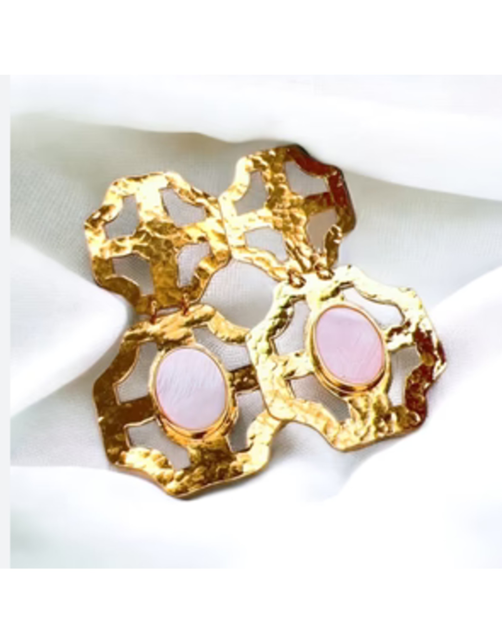 Treasure Jewels Stacey Light Pink Stone Earrings