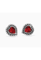 Brighton Shimmer Heart Mini Post Earrings   Red