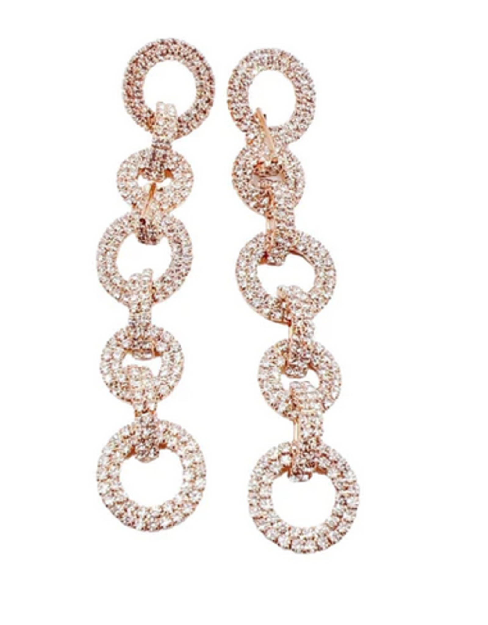 Treasure Jewels Crystal Gold Chain Earrings