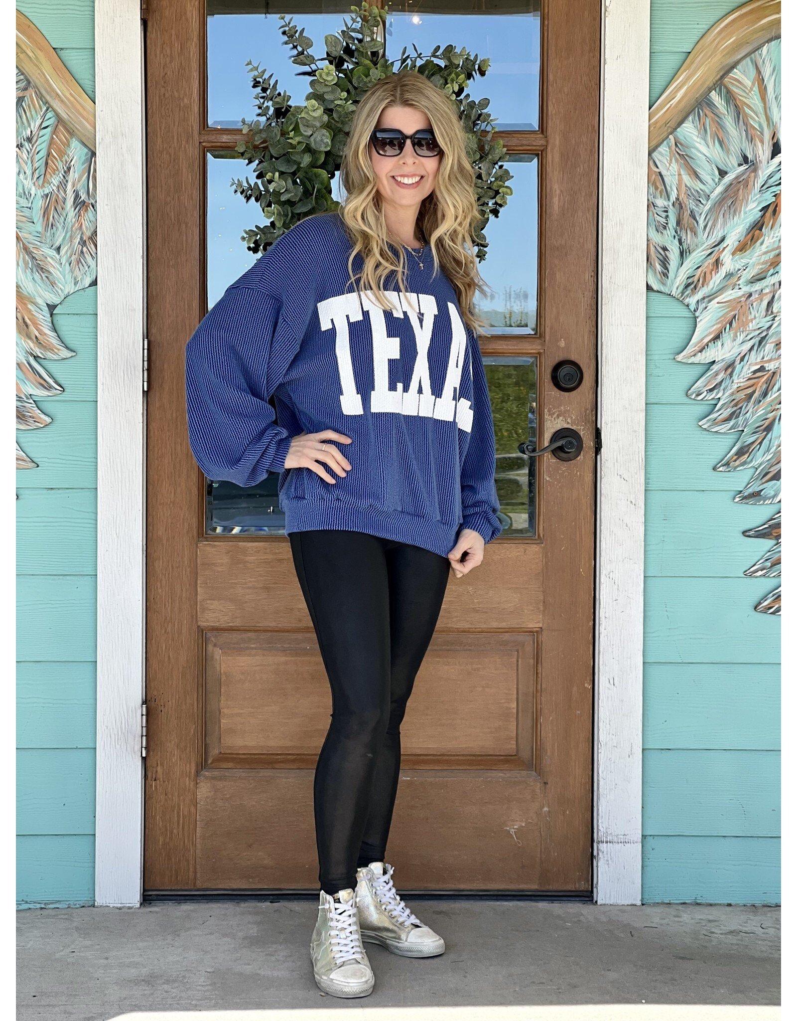 Texas Cord Sweatshirt in Royal Blue