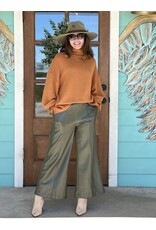 Dolce Cabo Olive Faux Leather Wide Leg Pants