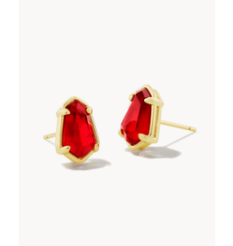 Kendra Scott Alexandria Stud Earrings Gold Cranberry Illusion