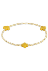 enewton Signature Cross Gold Pattern 2mm Bead Bracelet - Canary