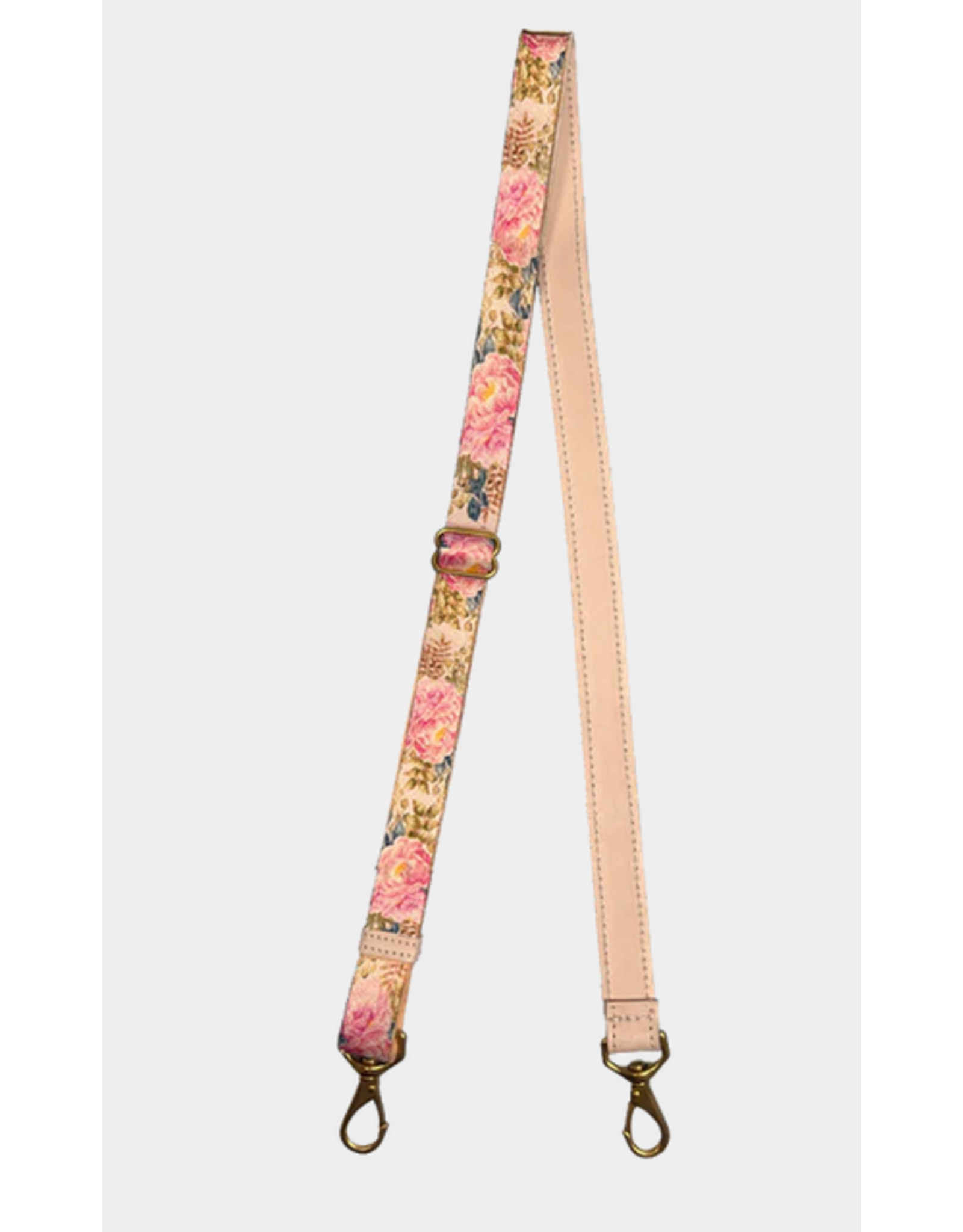JH Adjustable Strap 1 Natural Leather with Peony Webbing