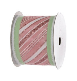 Regency 4 x 10yd Green Peppermint Stripe Ribbon