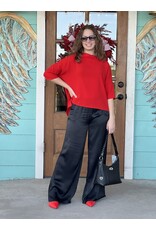 Suzy D Audrey Cowl Neck Top in Red