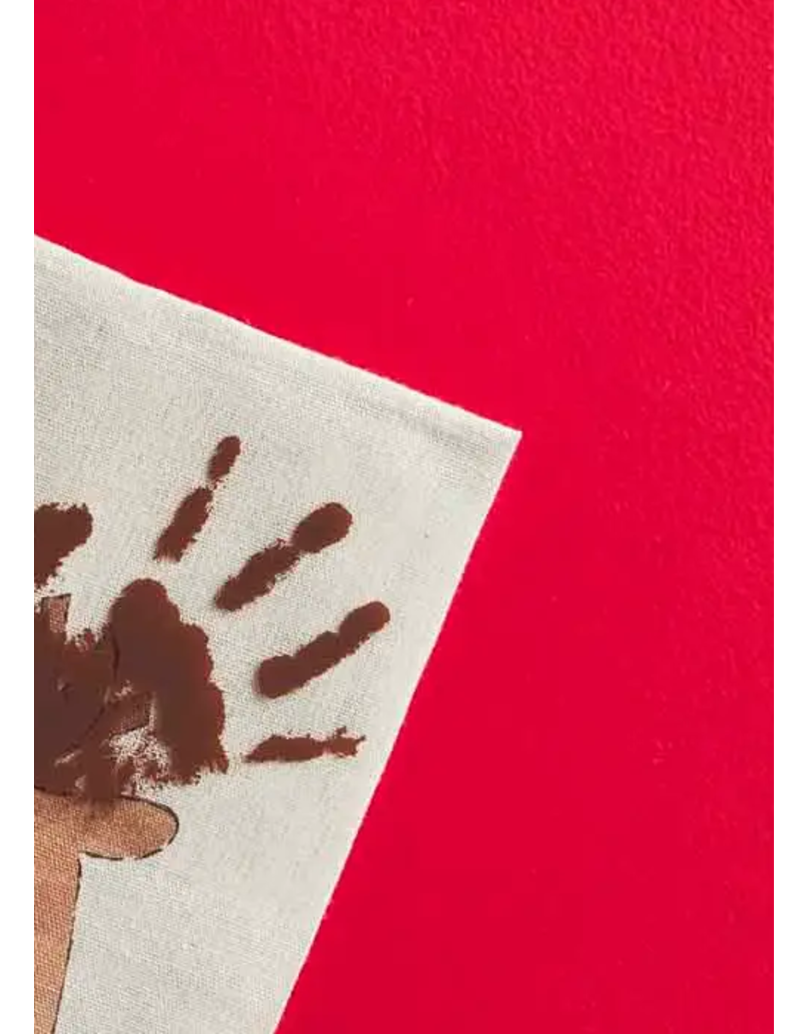 Reindeer Cmas Hand Print Towel Rhinestone Angel