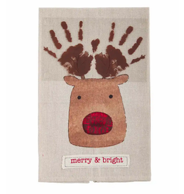 Reindeer Cmas Hand Print Towel