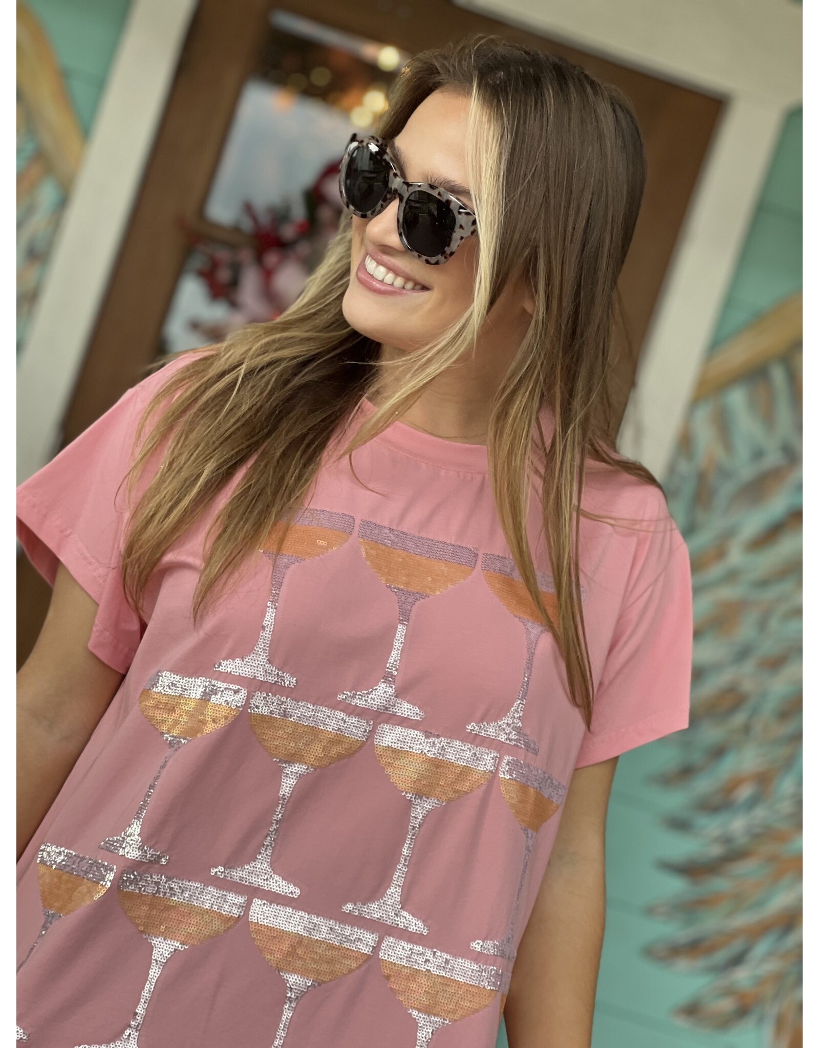 Queen of Sparkles Pink ChampagneTower Tee