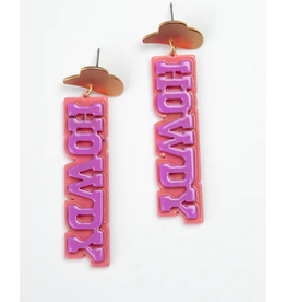 Pink Howdy Earrings