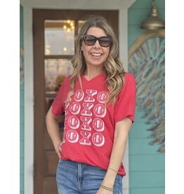 XOXO Red V-Neck Tee