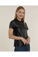 Dolce Cabo Black Faux Leather SS Tee