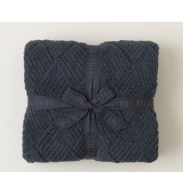  Barefoot Dreams CozyChic Ribbed Throw Slate Blue One Size :  Home & Kitchen