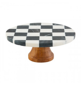 Checkered Marble Pedestal Set