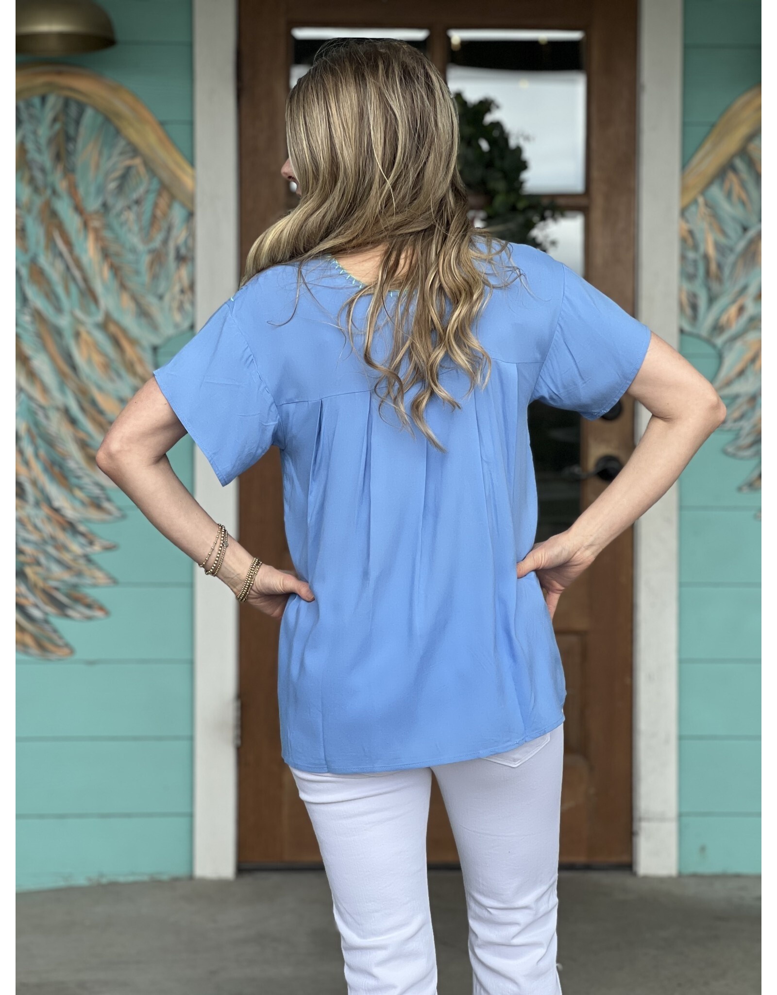 Periwinkle Ava Emboidered Top