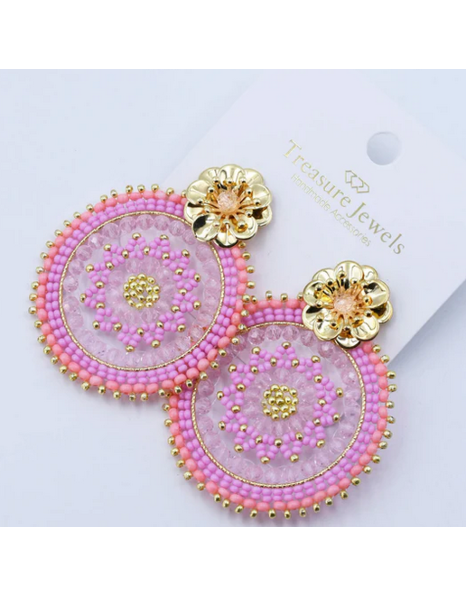 Treasure Jewels Eternal Flower Pink Earring