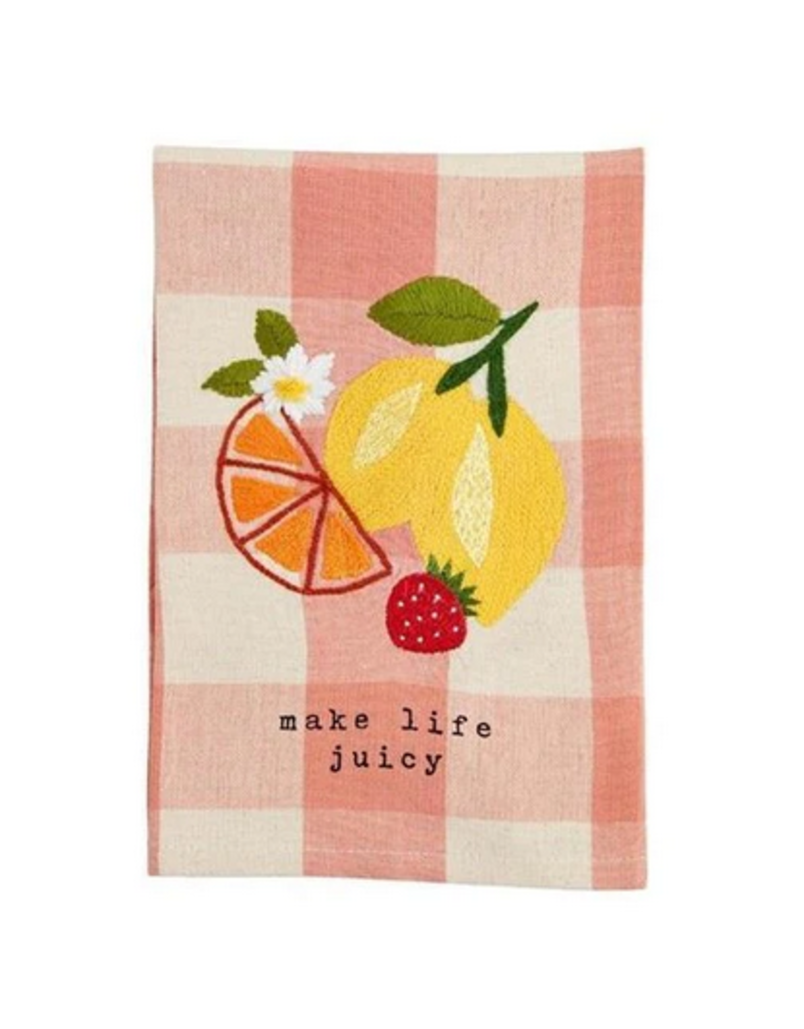 Make Life Juicy Embroidered Towel