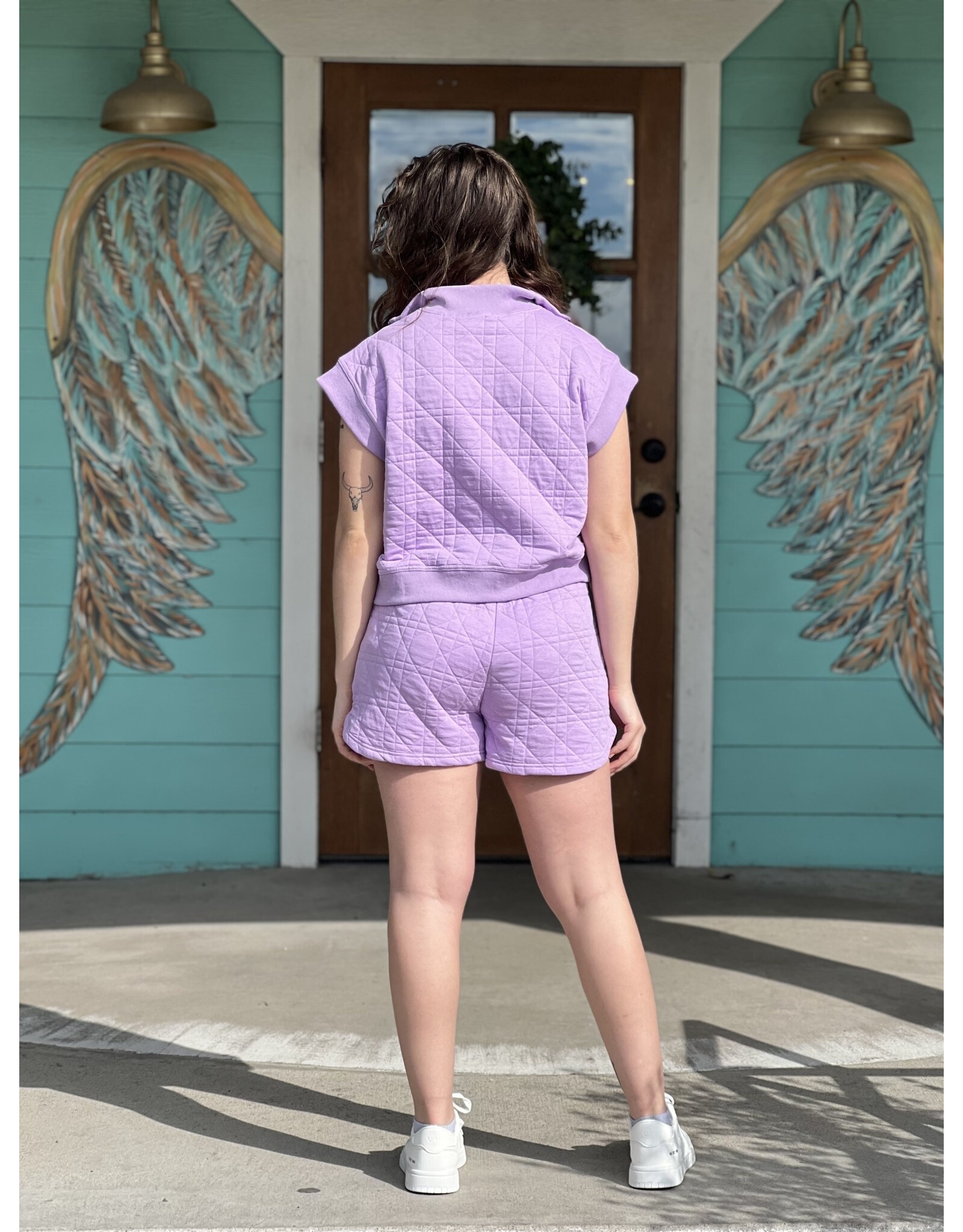 Lavender Quilted Shorts