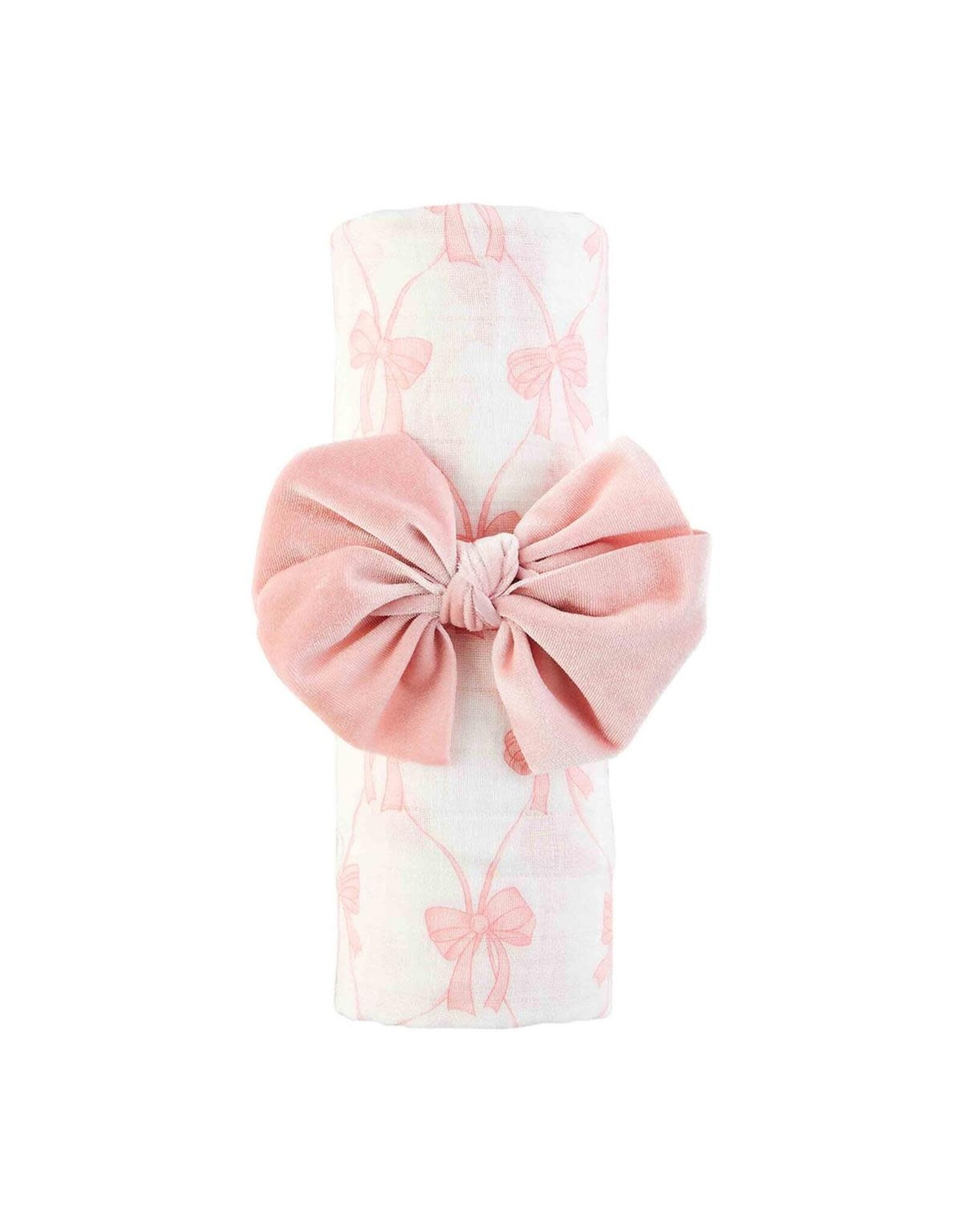 Pink Bow Swaddle & Hair Bow Set