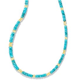 Kendra Scott Deliah Strand Necklace Gold Variegated Turq