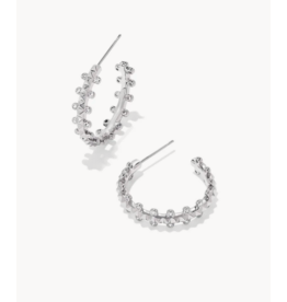 Kendra Scott Jada Small Hoop Earring Rhod White Crystal