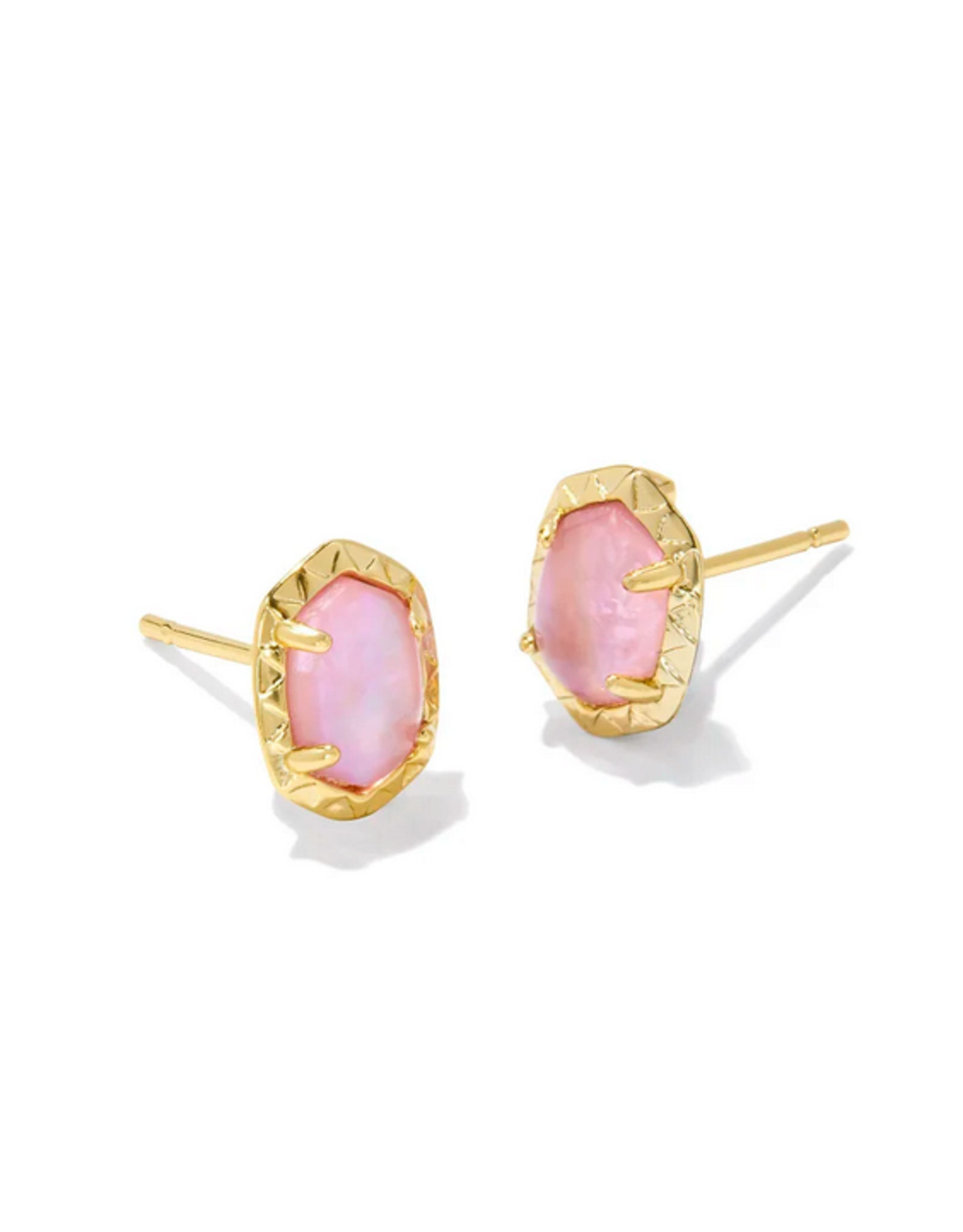 Kendra Scott Daphne Stud Earring Gold LT Pink IRD Abalone