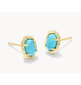 Kendra Scott Daphne Stud Earring Gold Varigated Turq