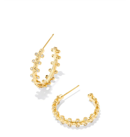 Kendra Scott Jada Small Hoop Earring Gold White Crystal