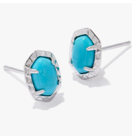 Kendra Scott Daphne Stud Earring Rhod Variegated Turq