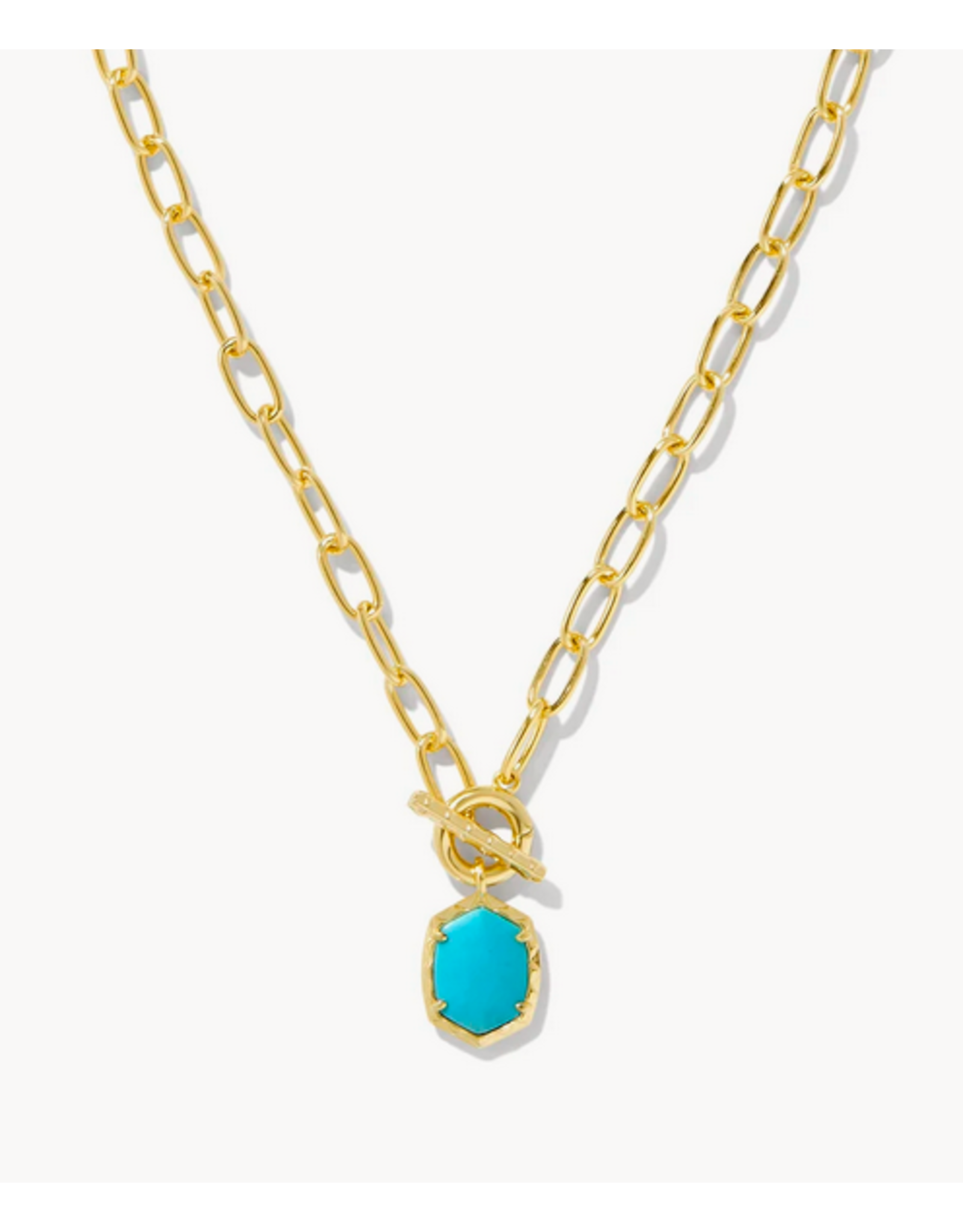 Kendra Scott Daphne Link Chain Necklace Gold Variegated Turq