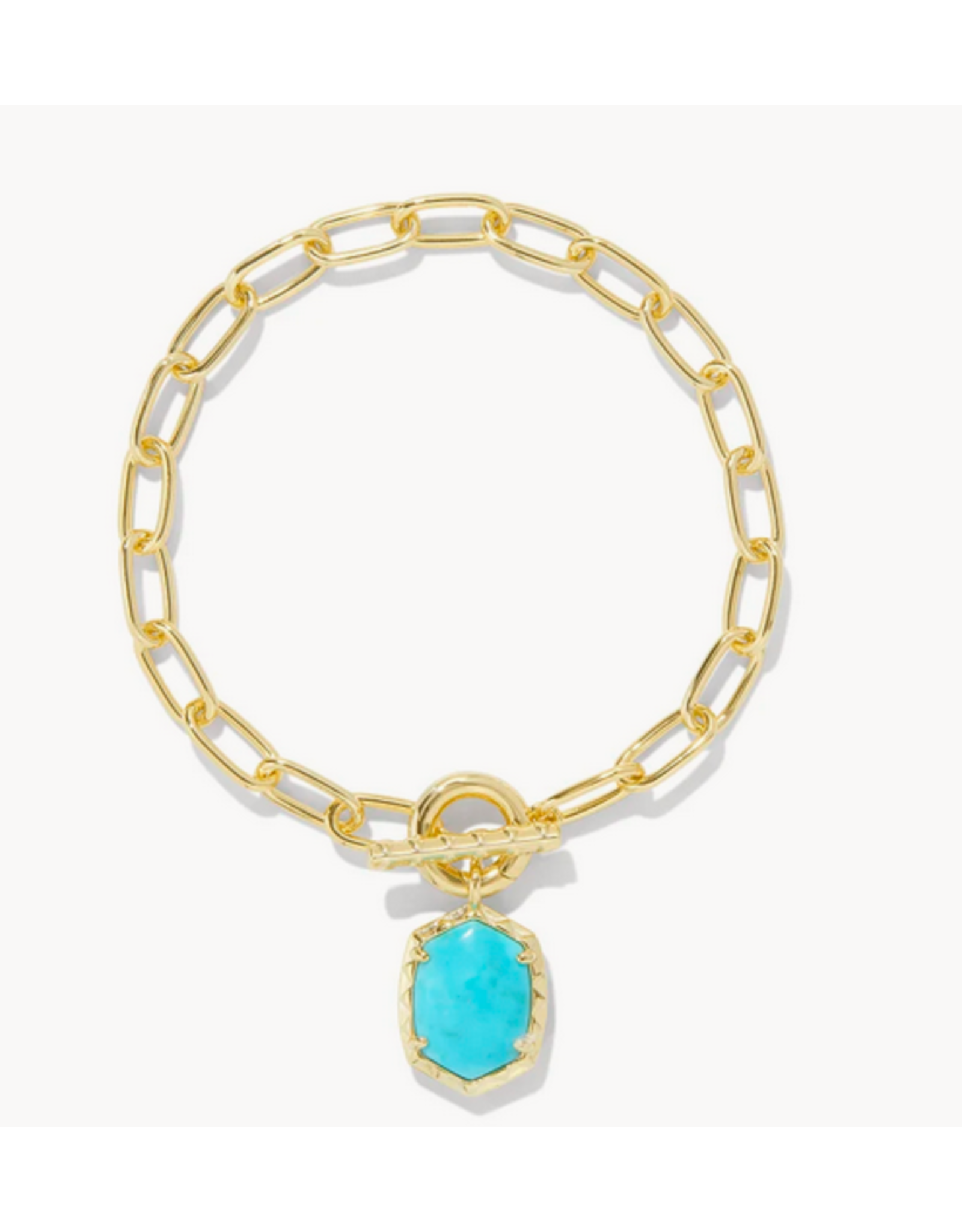 Kendra Scott Daphne Link Chain Bracelet Gold Variegated Turq