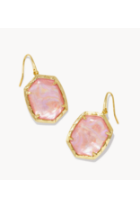 Kendra Scott Daphne Drop Earring Gold LT Pink Ird Abalone