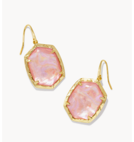 Kendra Scott Daphne Drop Earring Gold LT Pink Ird Abalone