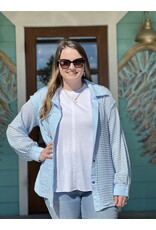 Light Blue Crochet Button Down Shirt