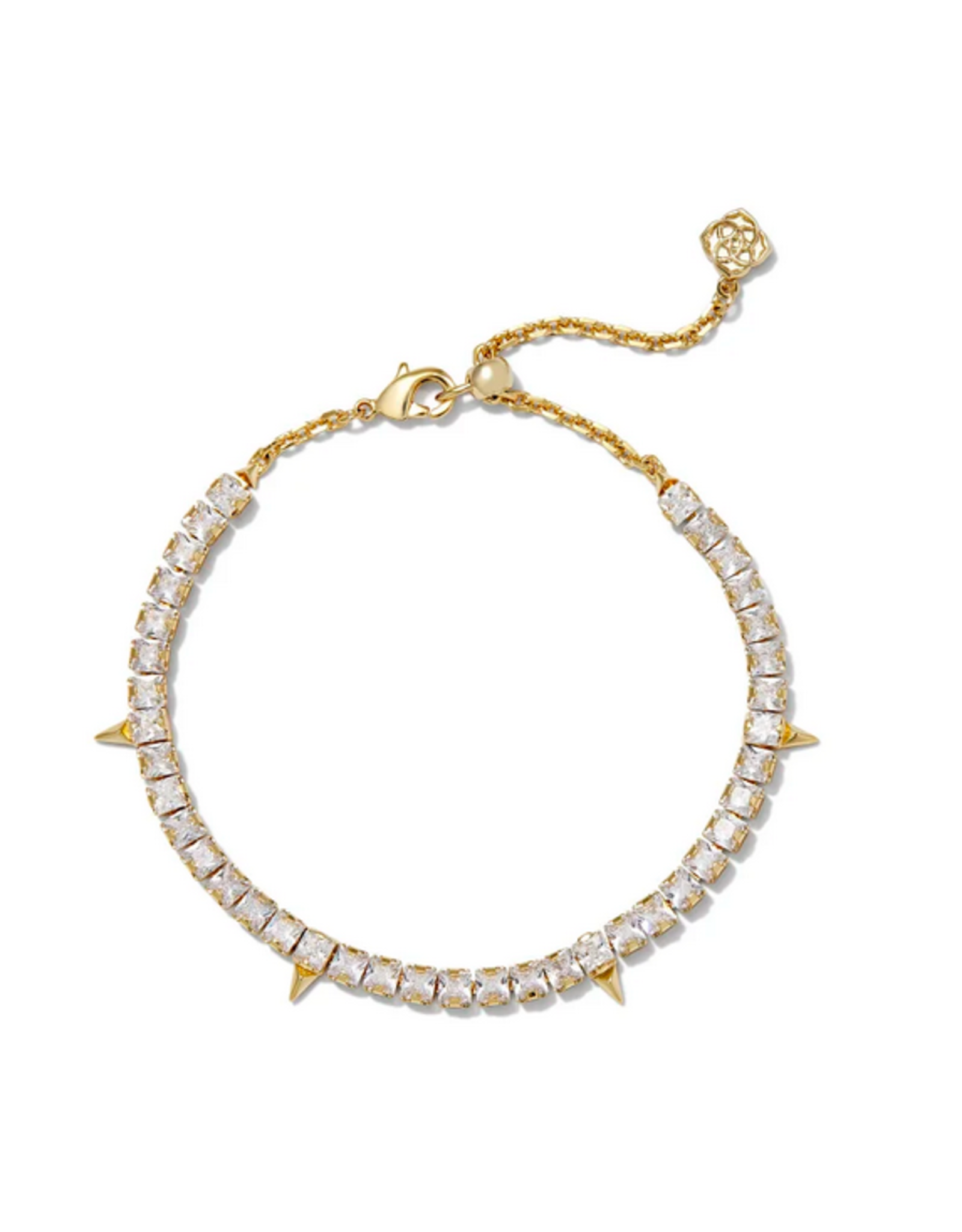 Kendra Scott Jacqueline Tennis Bracelet Gold White Crystal