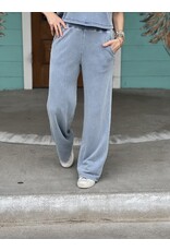 Washed Denim Terry Pants